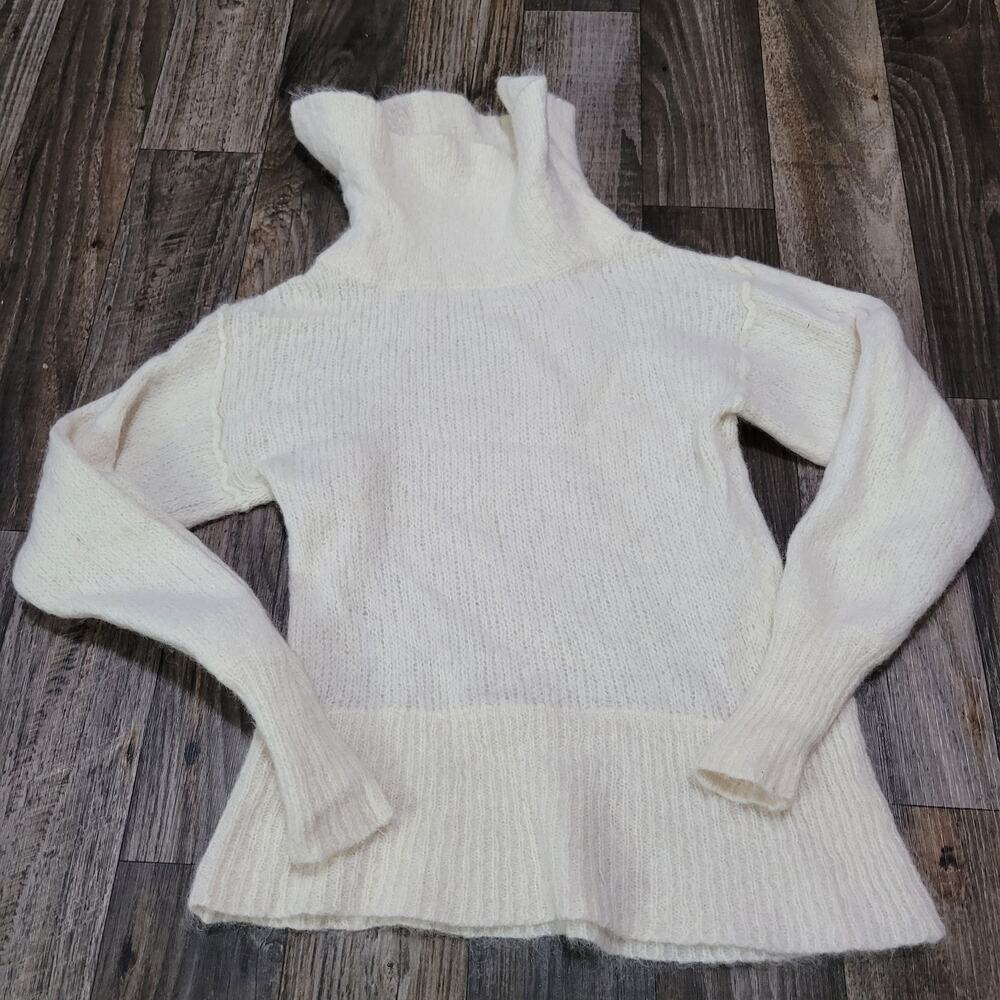 Free People Women's Ophelia 88% Alpaca‎ Oversized Cowl Neck Cream Sweater Sz XS